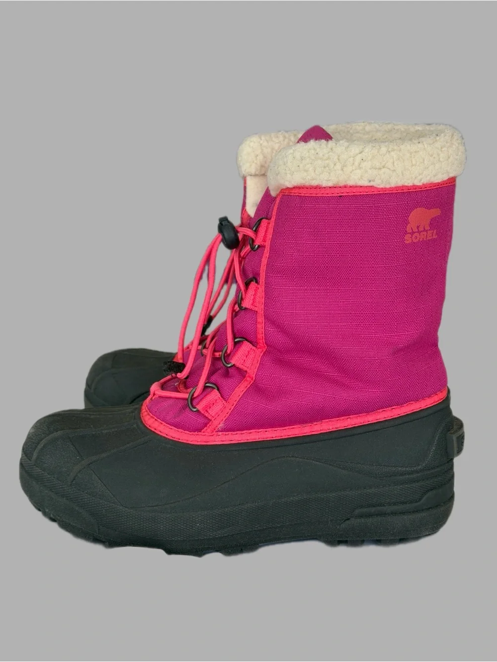 Sorel Kids or Women’s Magenta Black Insulated Snow Boots.